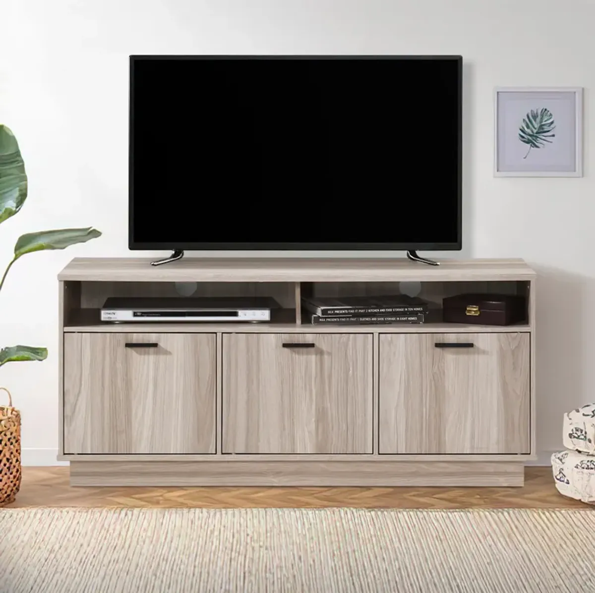 47.24 in. Wood TV Stand with 3 Storage Cabinets Fits TV's up to 55 in.