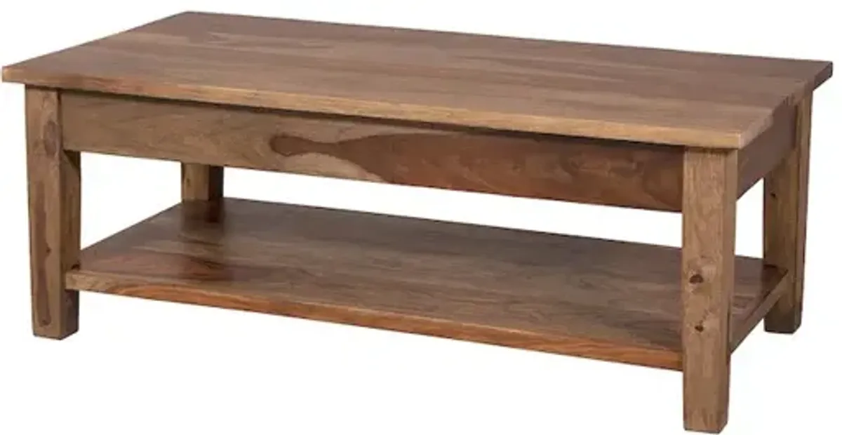 Porter Designs Taos Solid Sheesham Wood Coffee Table, Brown