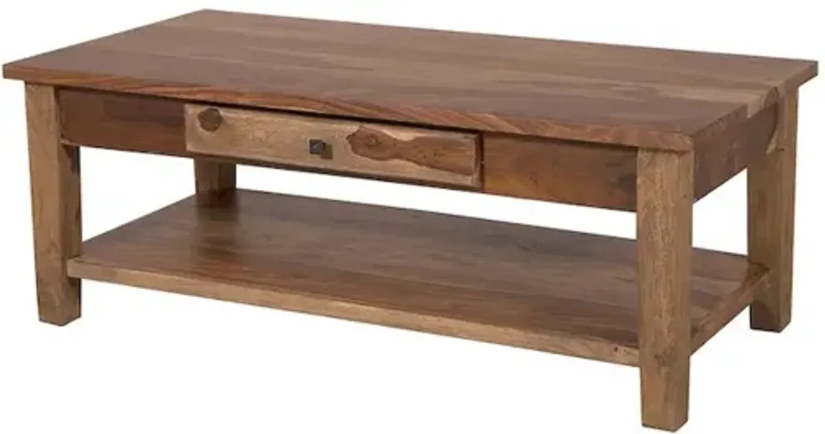 Porter Designs Taos Solid Sheesham Wood Coffee Table, Brown