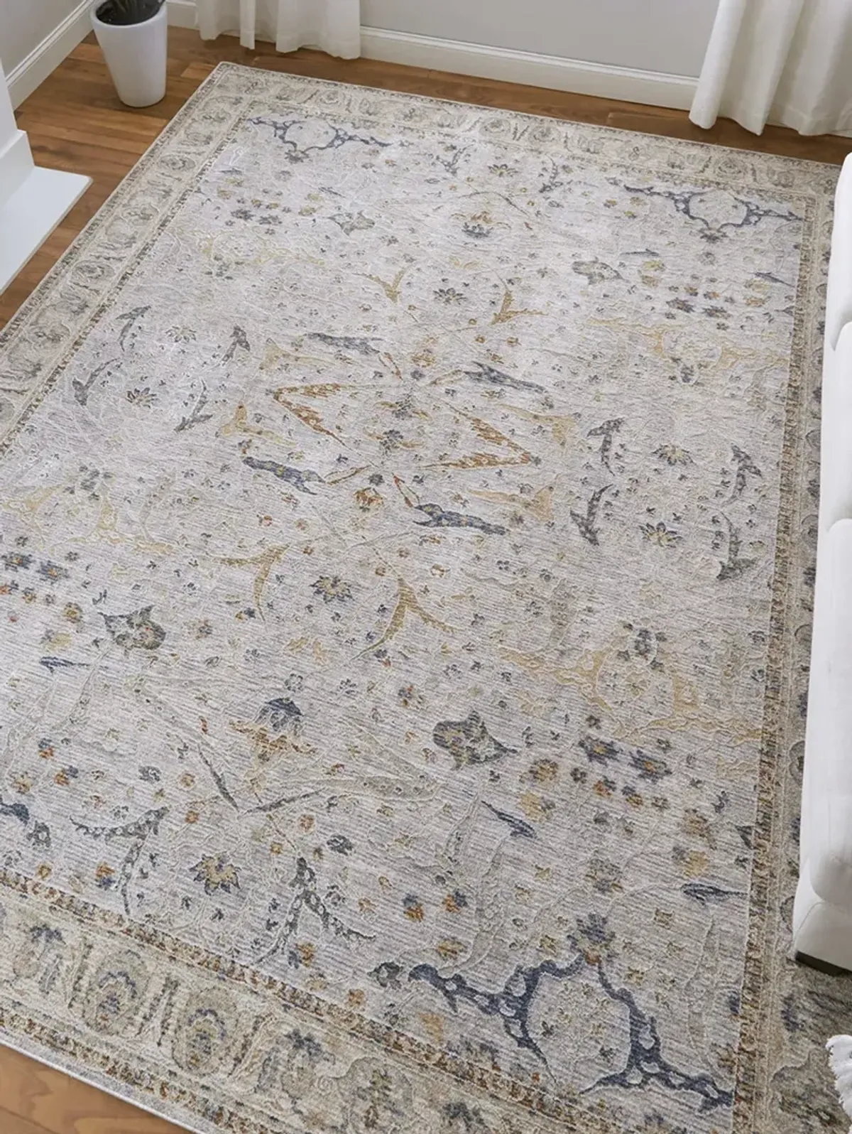 Pasha 39M4F 6'7" x 9'6" Ivory/Blue/Taupe Rug