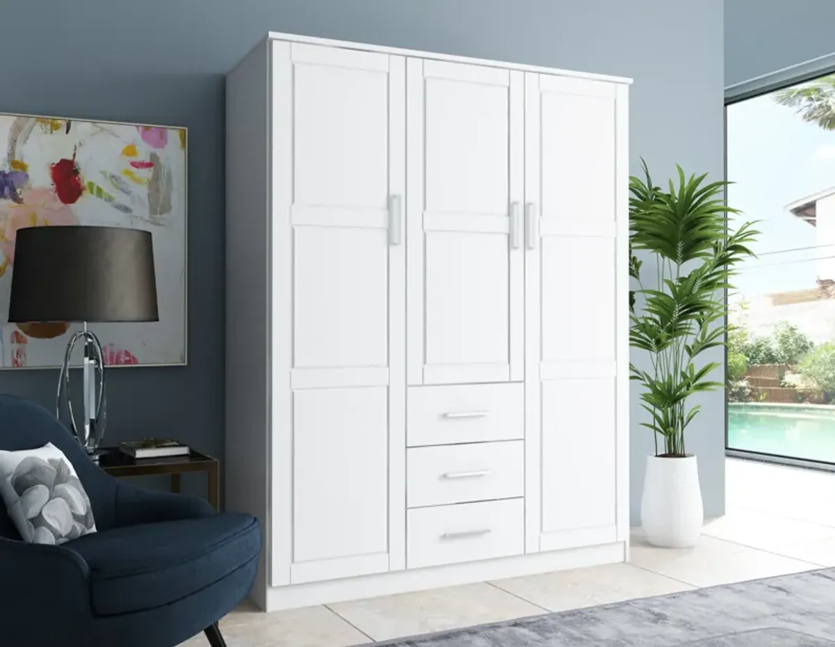 100% Solid Wood Cosmo 3-Door Wardrobe