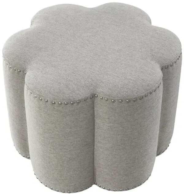 Hivvago 25" Taupe 100% Linen Specialty Ottoman