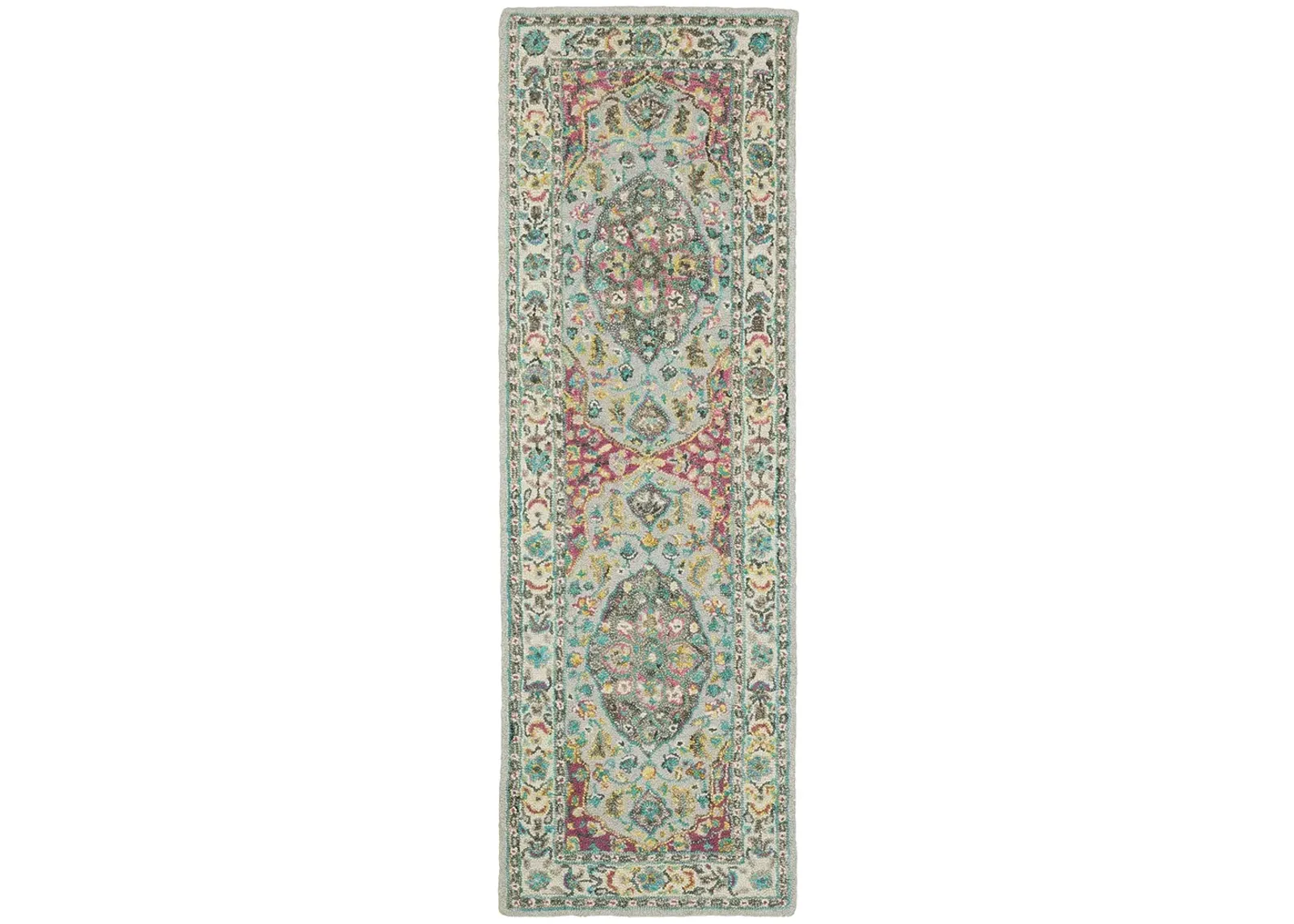 Zahra 2'6" x 8' Grey Rug