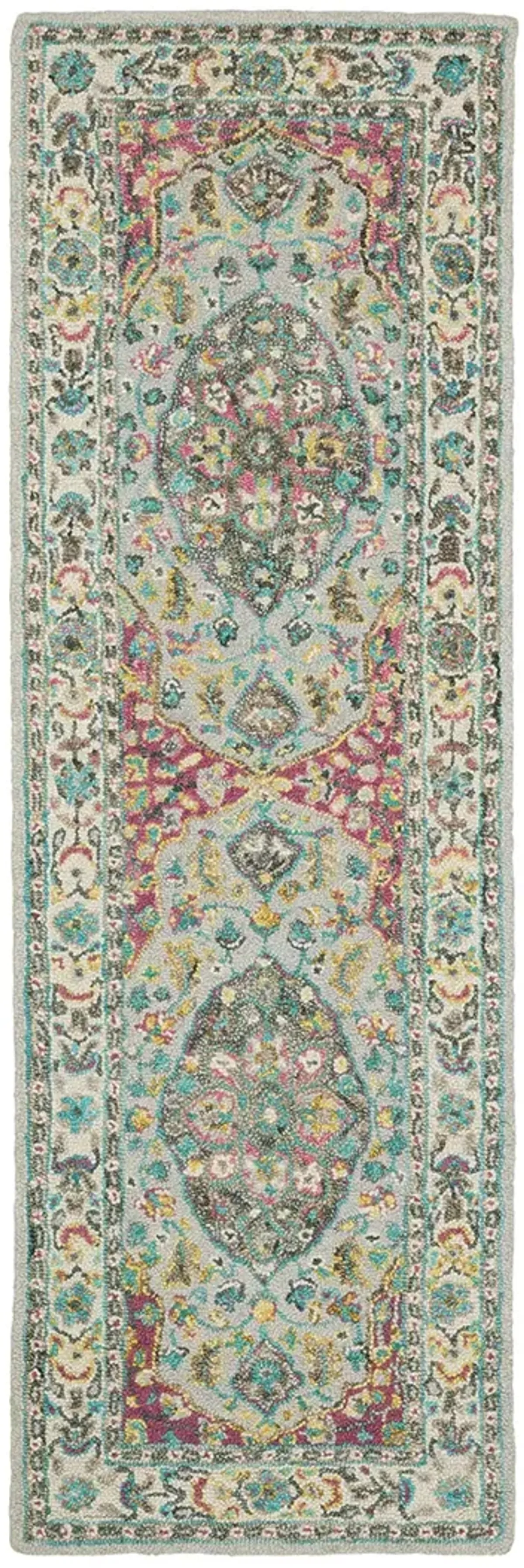 Zahra 2'6" x 8' Grey Rug