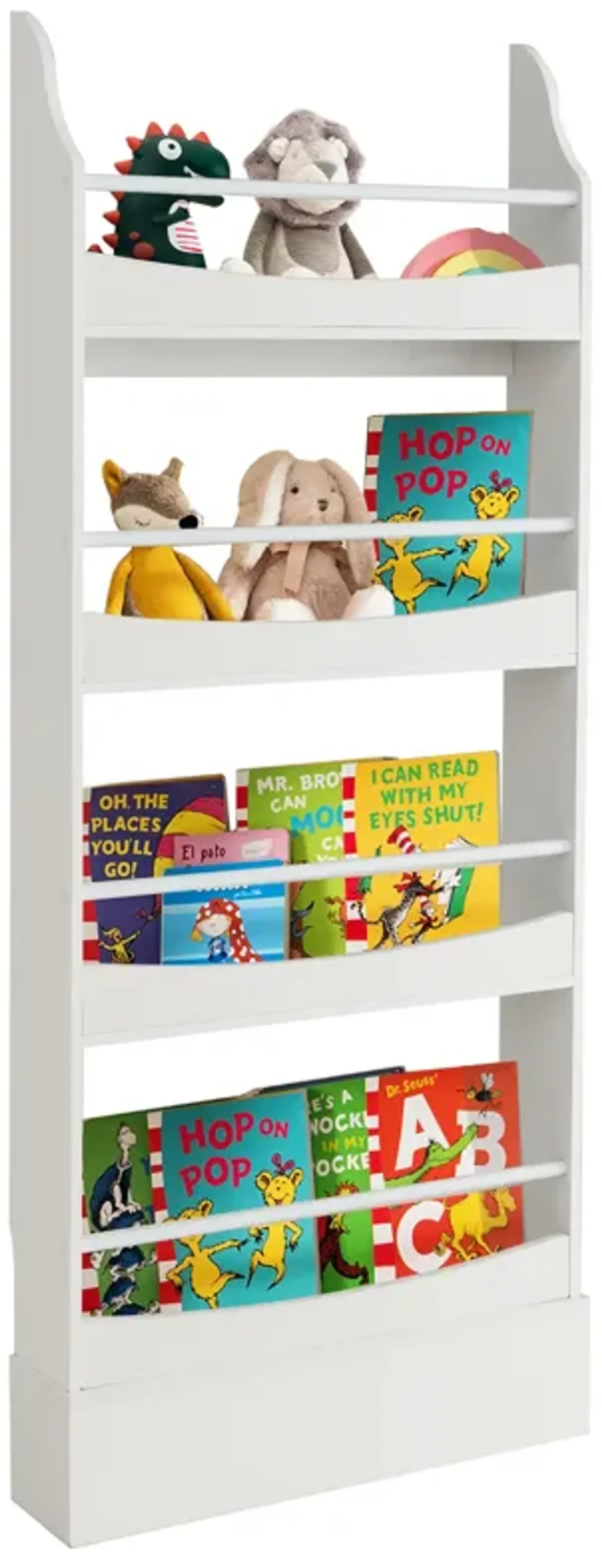 4-Tier Bookshelf with 2 Anti-Tipping Kits for Books and Magazines