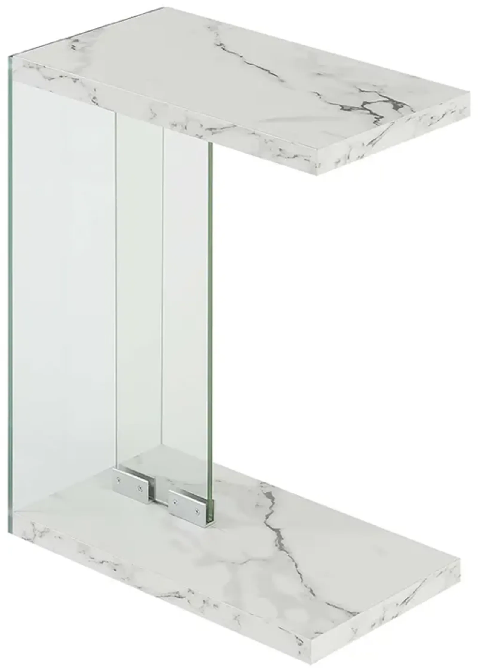 Convenience Concepts SoHo C End Table, White Faux Marble