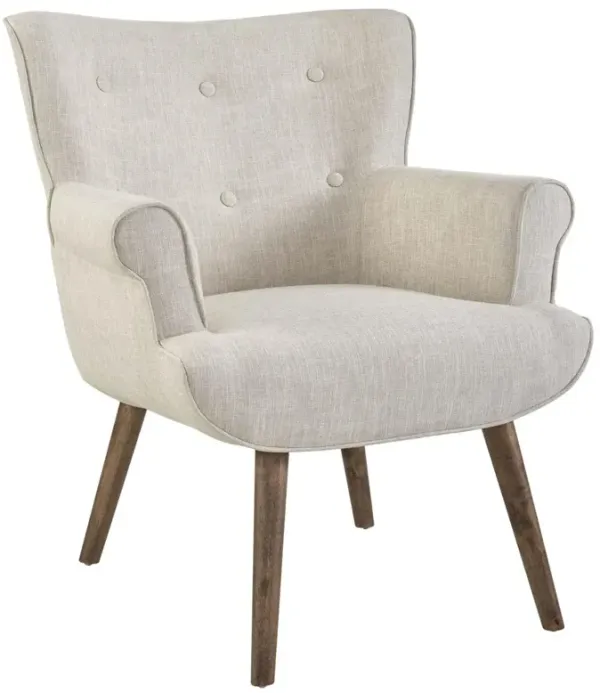Modway Cloud Mid-Century Modern Upholstered Fabric Accent Arm Chair in Beige