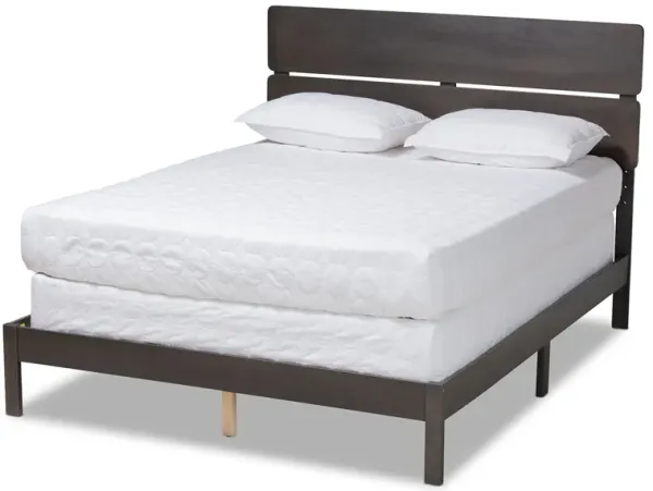 Baxton Studio Anthony Modern Dark Grey Oak Finished Wood Full Size Panel Bed