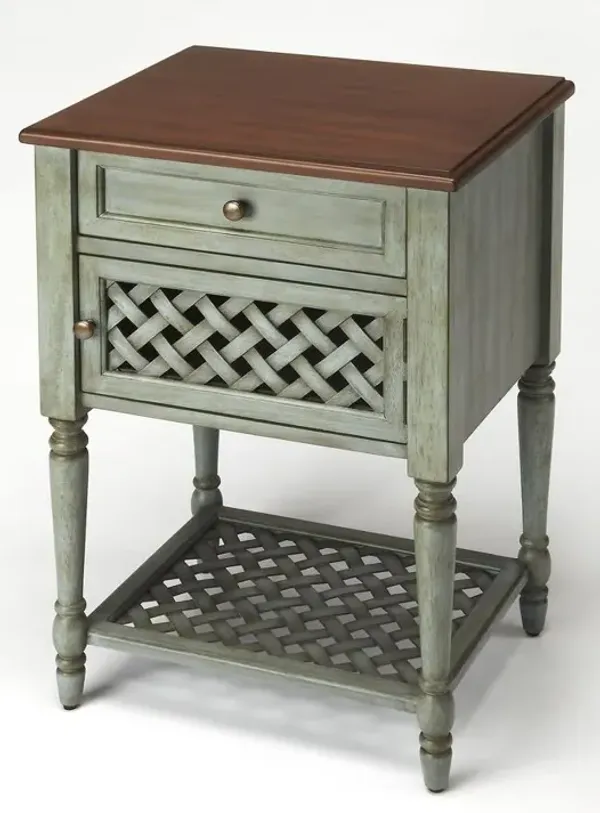 Chadway Rustic Blue Nightstand, Belen Kox