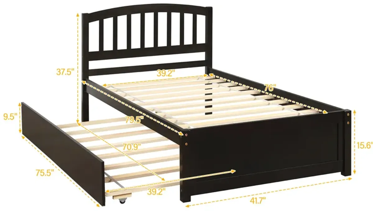 Merax Platform Bed Frame with Trundle