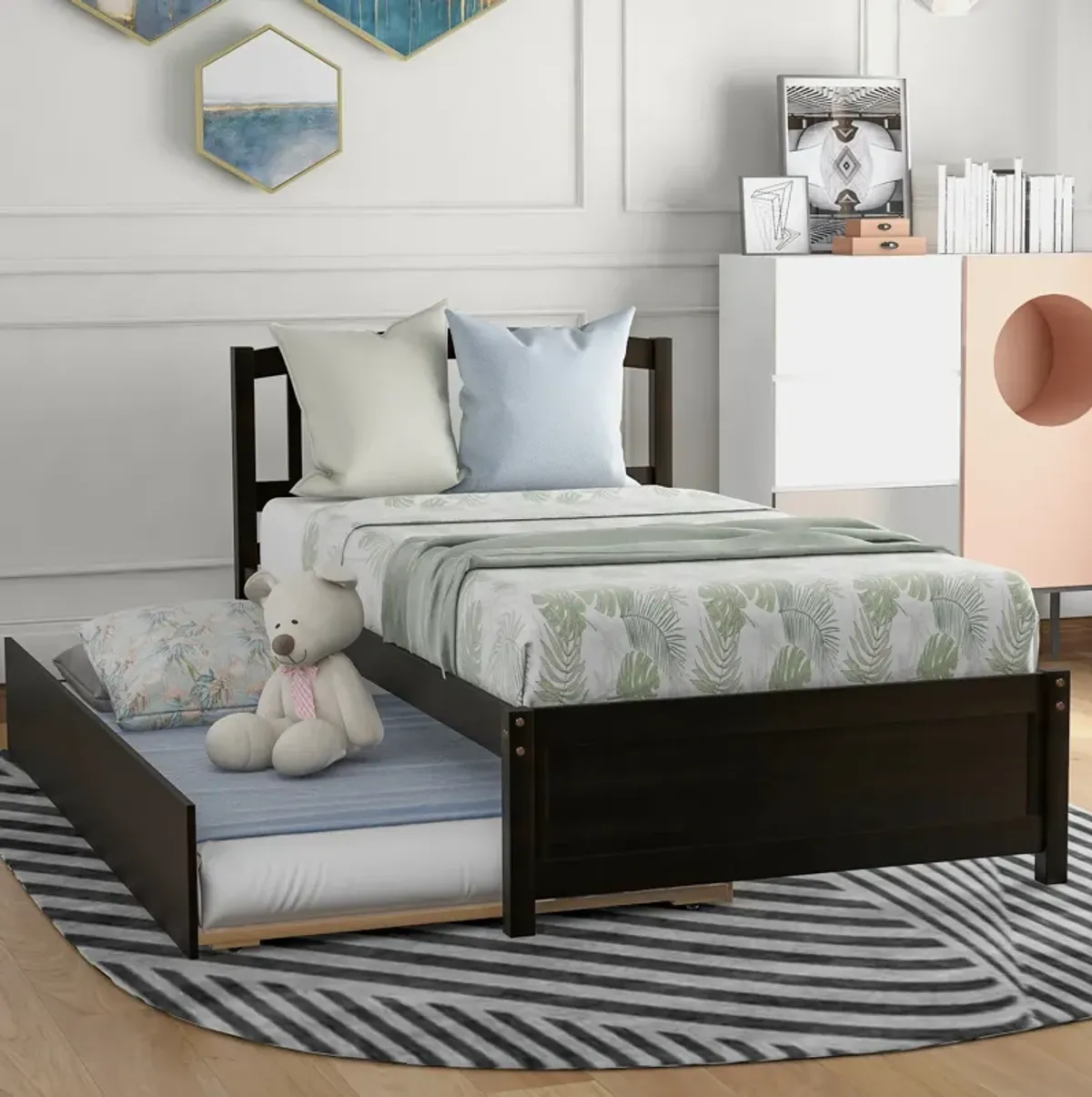 Merax Platform Bed Frame with Trundle