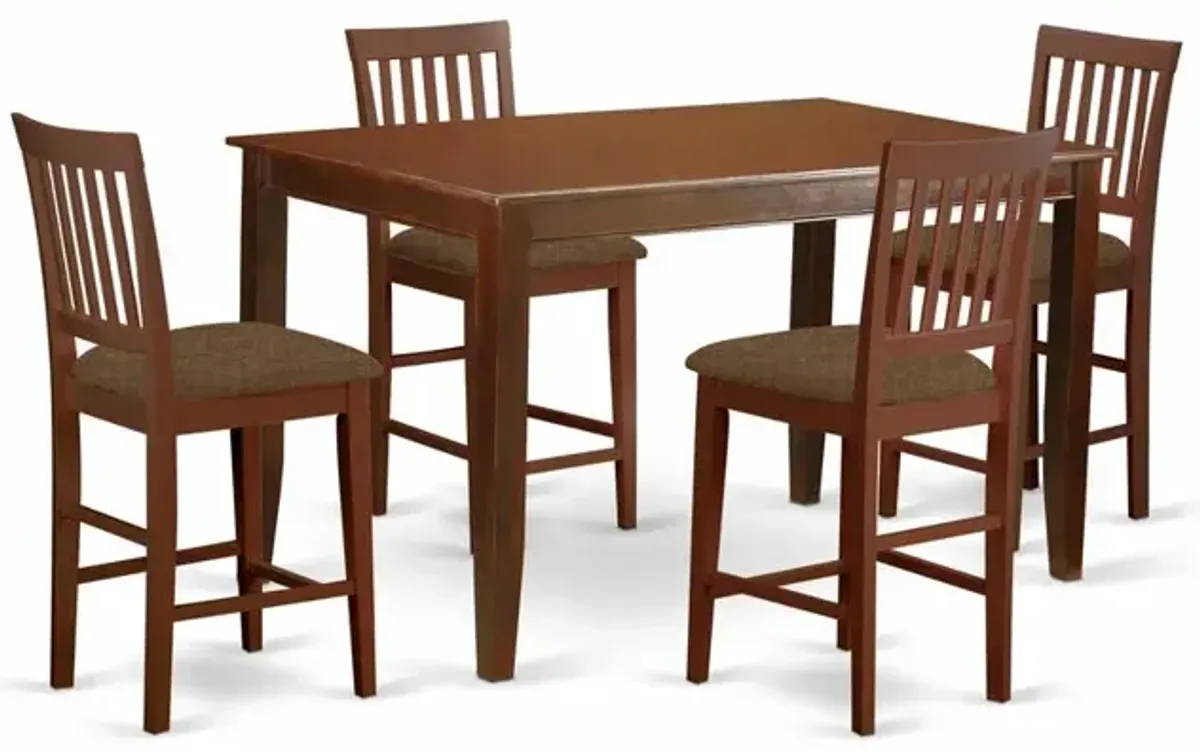 DUVN5H-MAH-C 5 Pc Counter height Table set- counter height Table and 4 counter height Chairs
