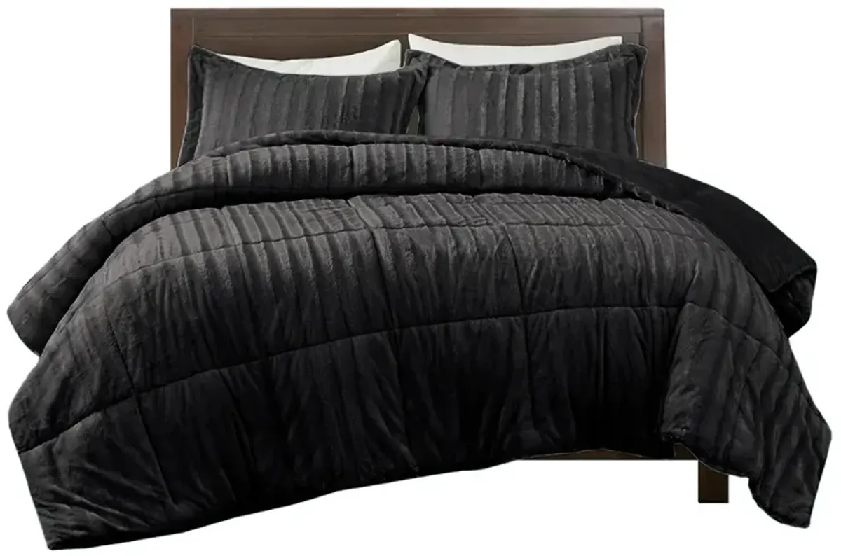 Gracie Mills Wilfred Faux Fur Comforter Set - California King