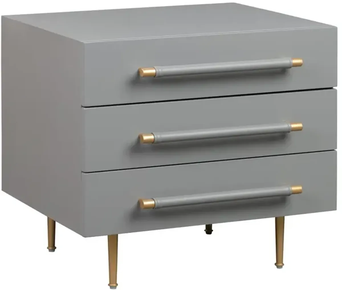 Belen Kox Slate Modern 2 Drawer Nightstand, Belen Kox