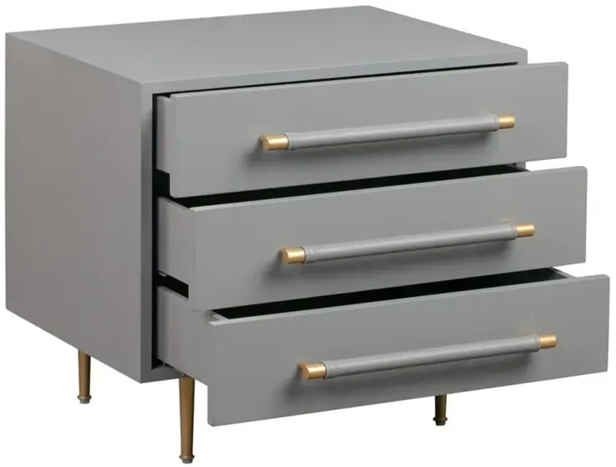 Belen Kox Slate Modern 2 Drawer Nightstand, Belen Kox