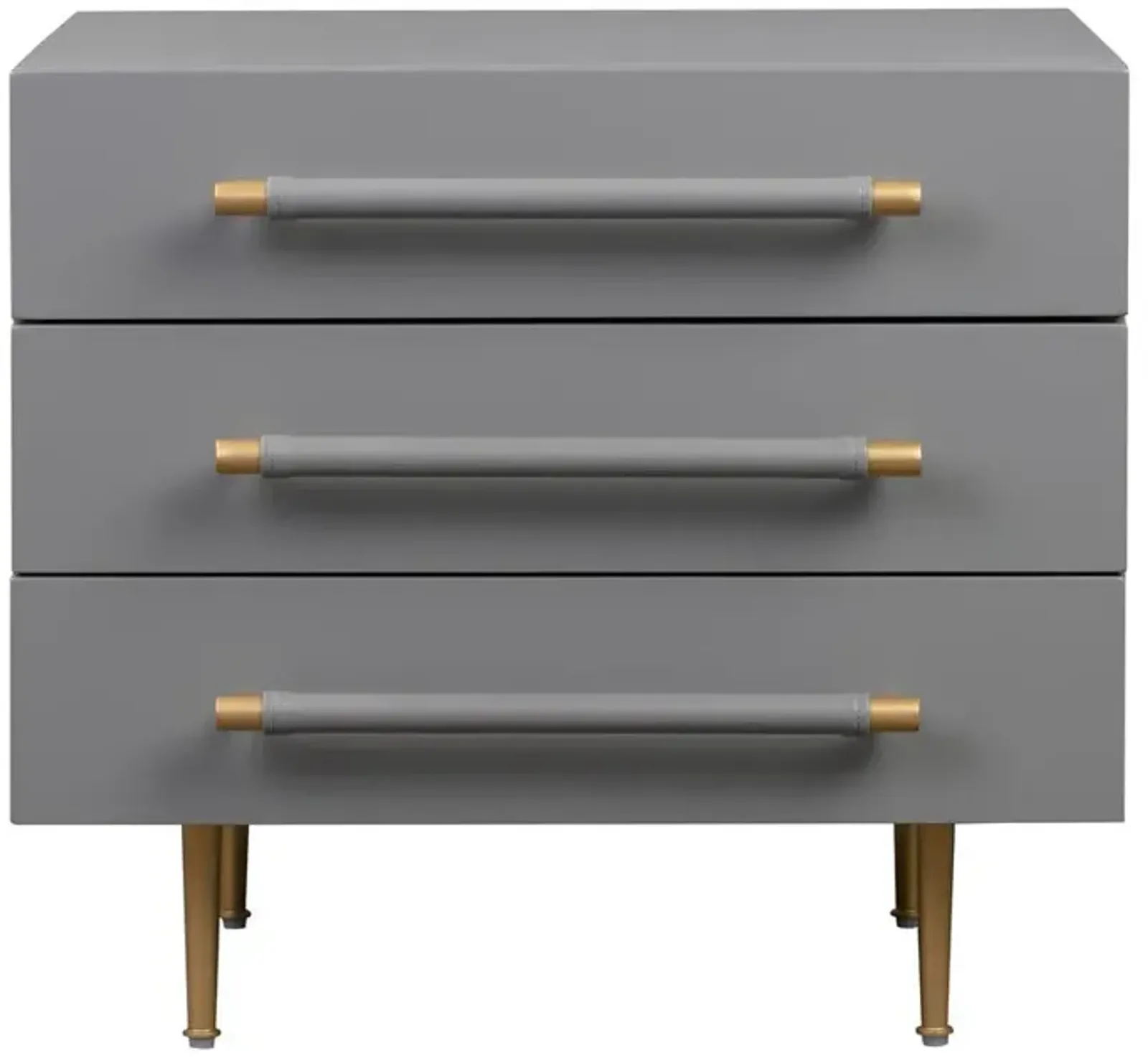 Belen Kox Slate Modern 2 Drawer Nightstand, Belen Kox