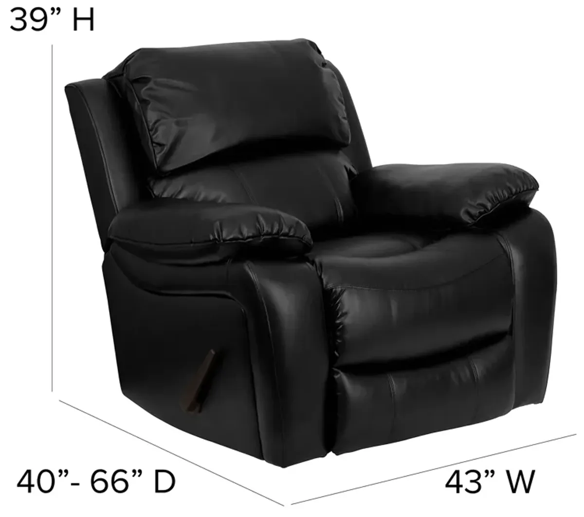 Flash Furniture Kyle Black LeatherSoft Rocker Recliner