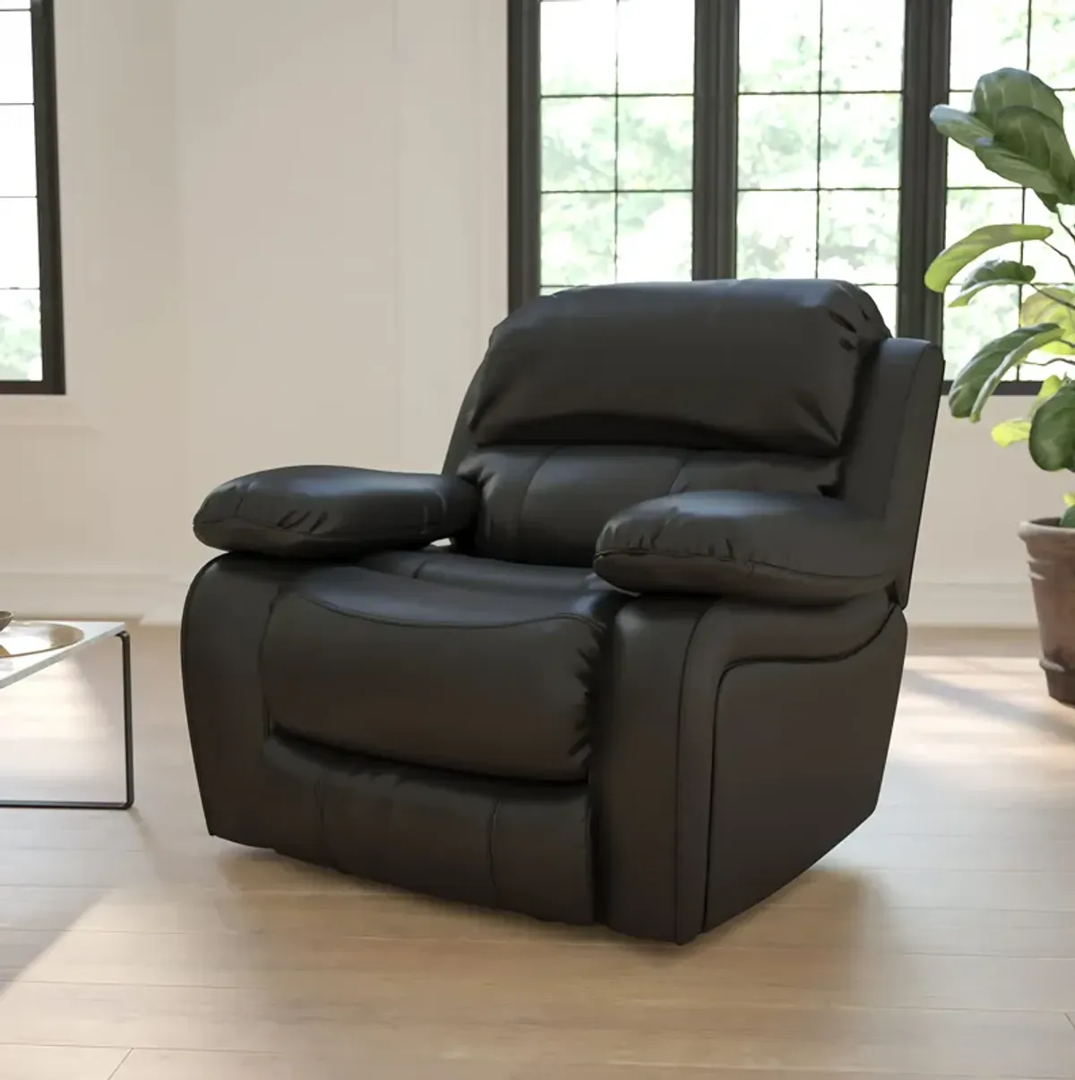 Flash Furniture Kyle Black LeatherSoft Rocker Recliner