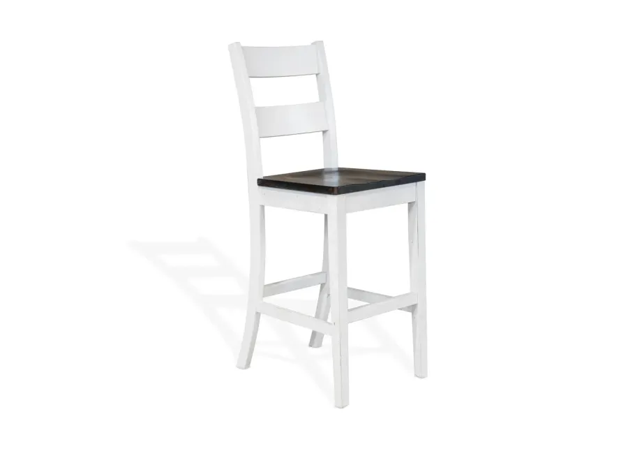 Sunny Designs Solid Wood Ladderback Barstool, Wood Seat