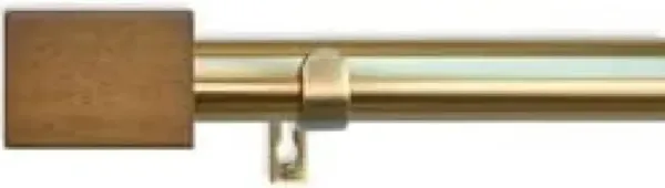 Linen Avenue Wood Rectangle Single Window Curtain Rod Set