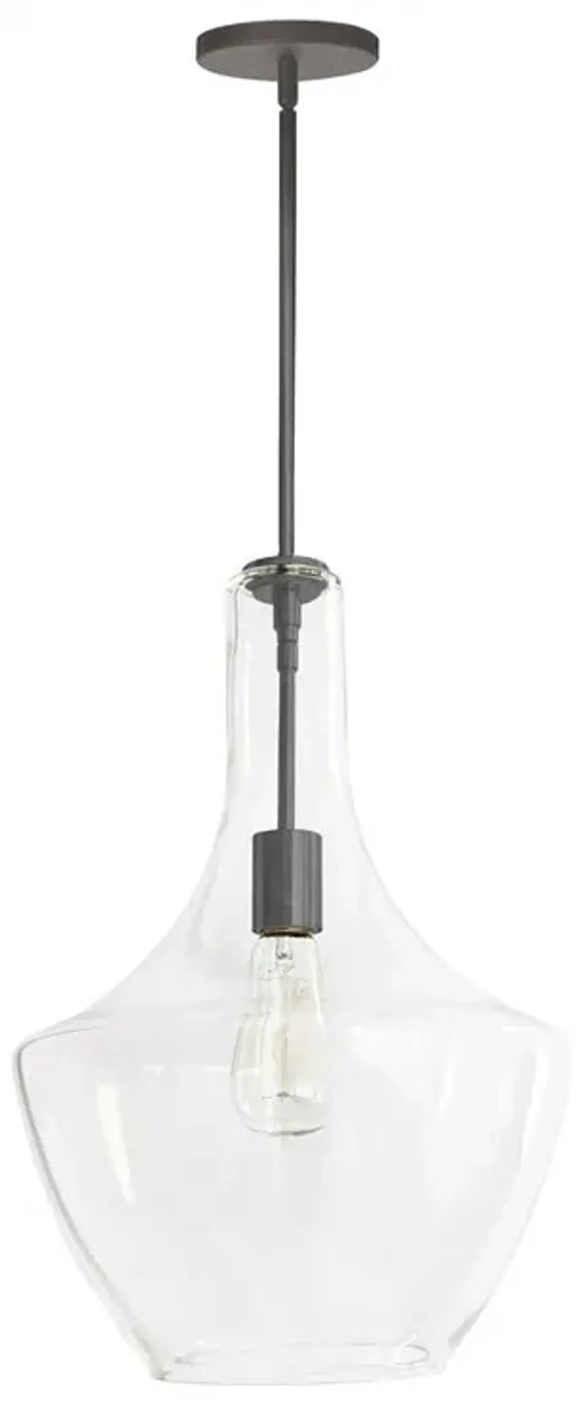 Dainolite 1LT Incandescent Pendant, MB, CLR Glass