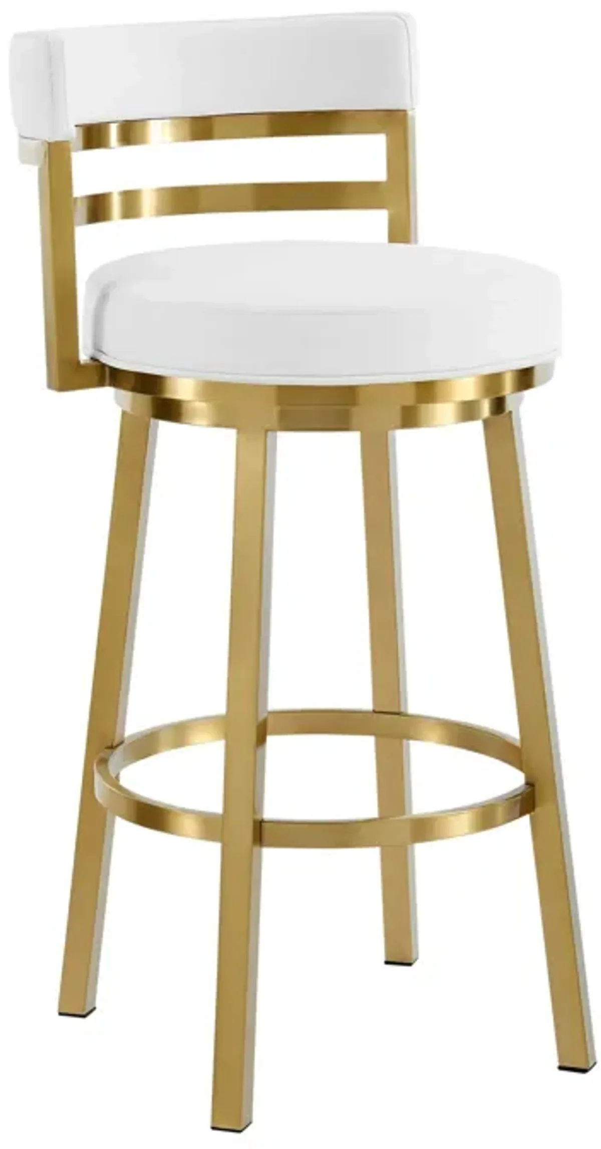 Madrid Swivel Counter or Bar Stool in Metal and Faux Leather