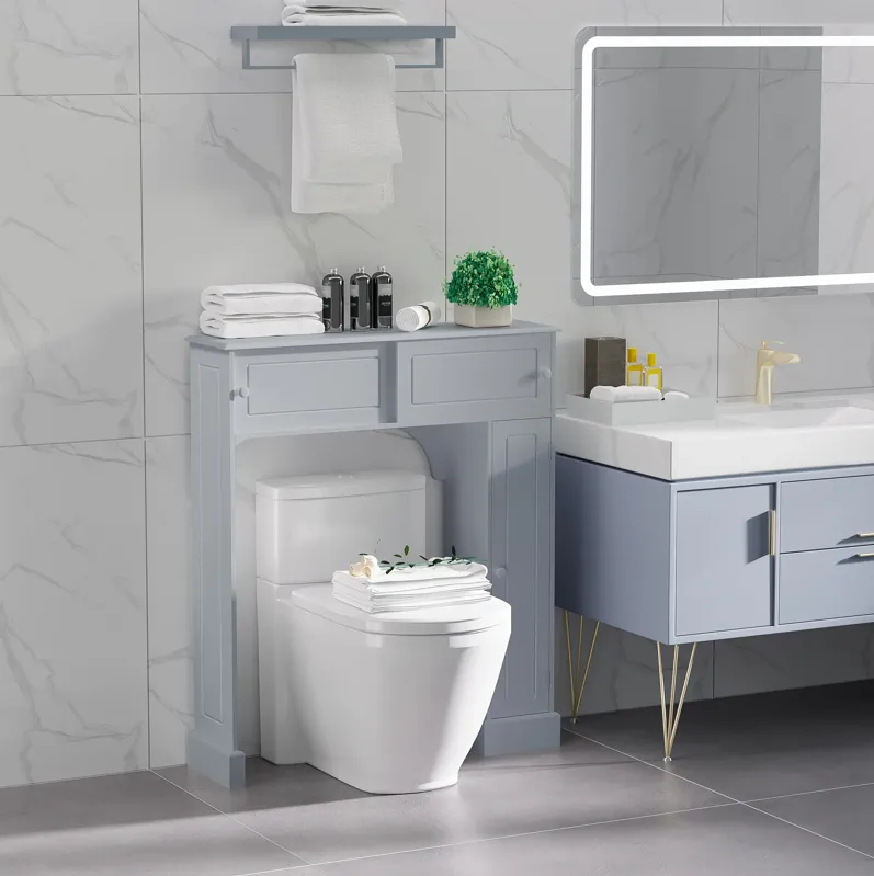 Bathroom Over-The-Toilet Storage Cabinet Shelf Freestanding Spacesaver