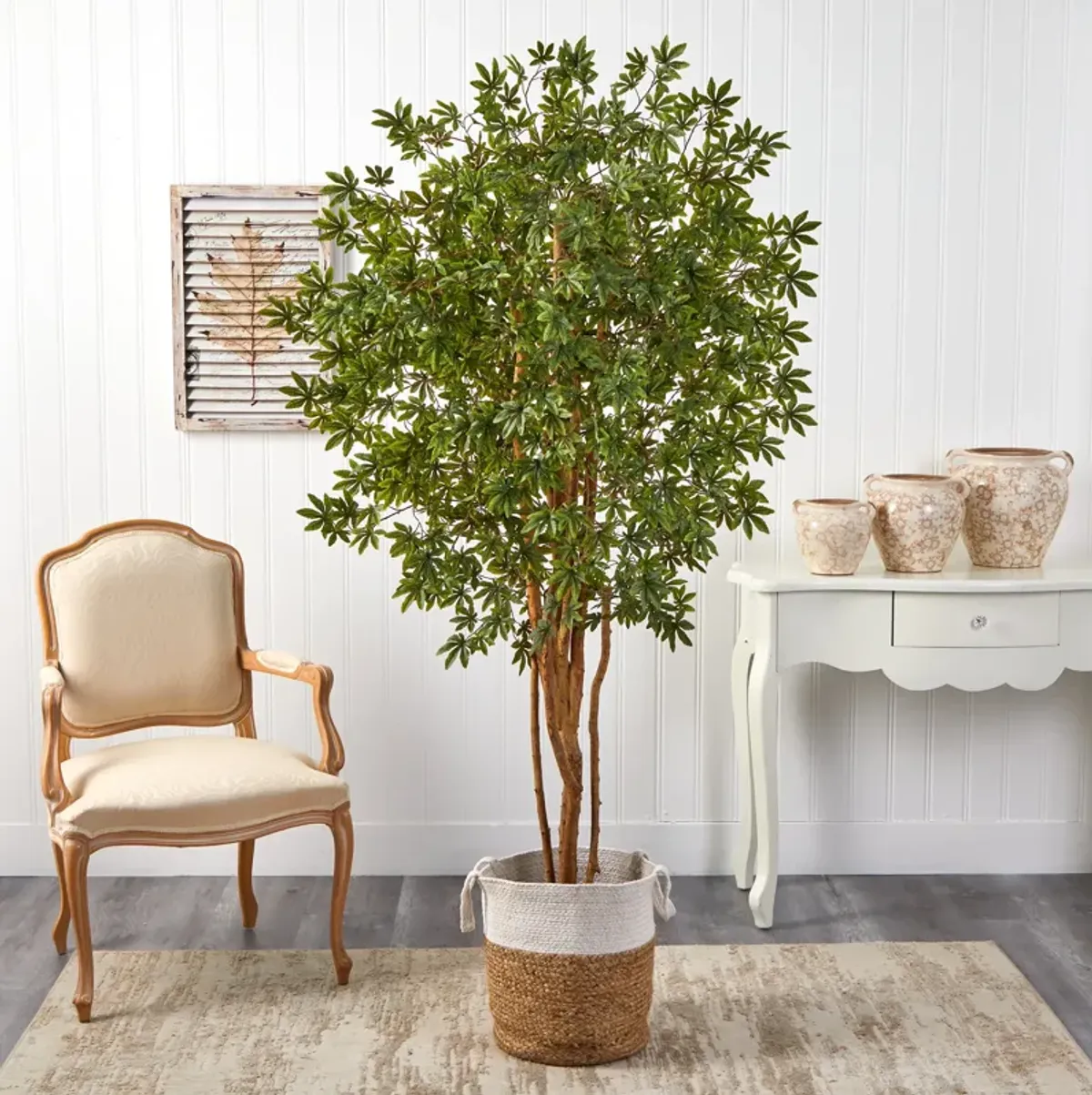 Hivvago 6 Feet Japanese Maple Artificial Tree in Handmade Natural Jute and Cotton Planter