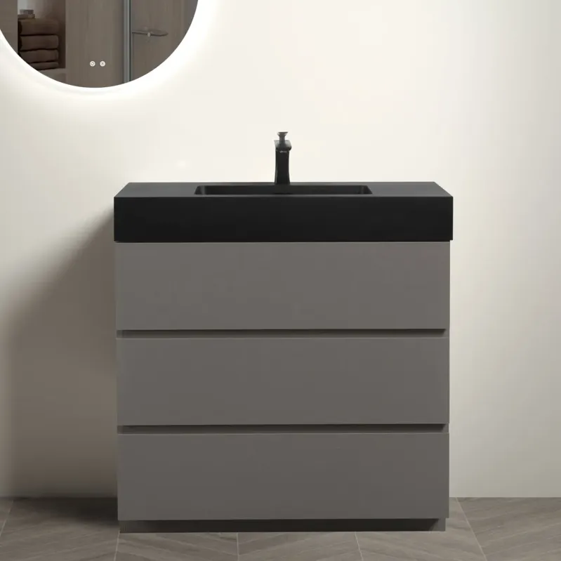 Alice 36" Gray Bathroom Vanity With Large Storage