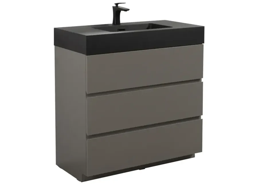 Alice 36" Gray Bathroom Vanity With Large Storage