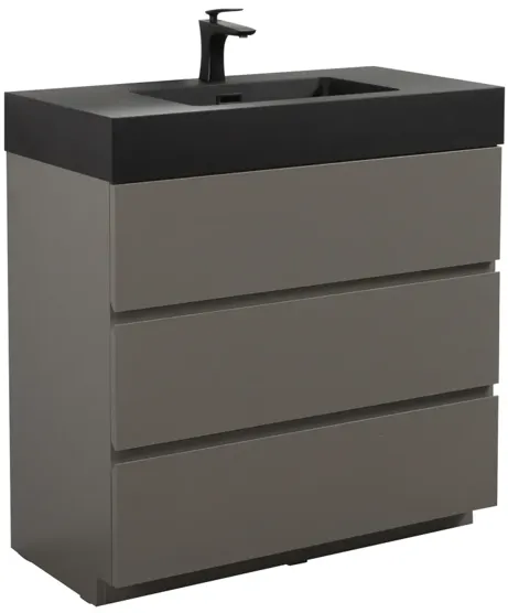 Alice 36" Gray Bathroom Vanity With Large Storage