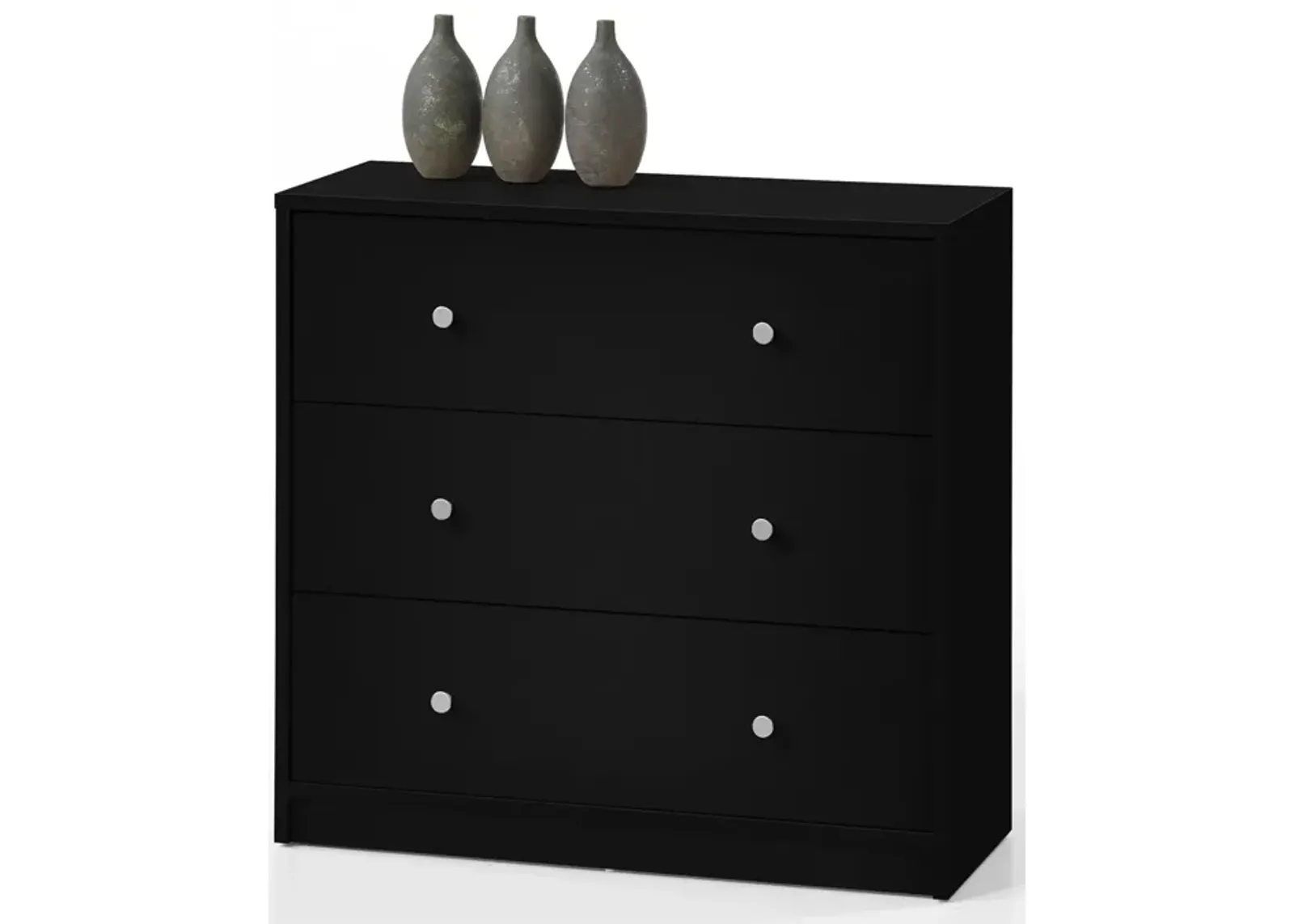 Hivvago Contemporary 3-Drawer Chest in Black - Made in Denmark