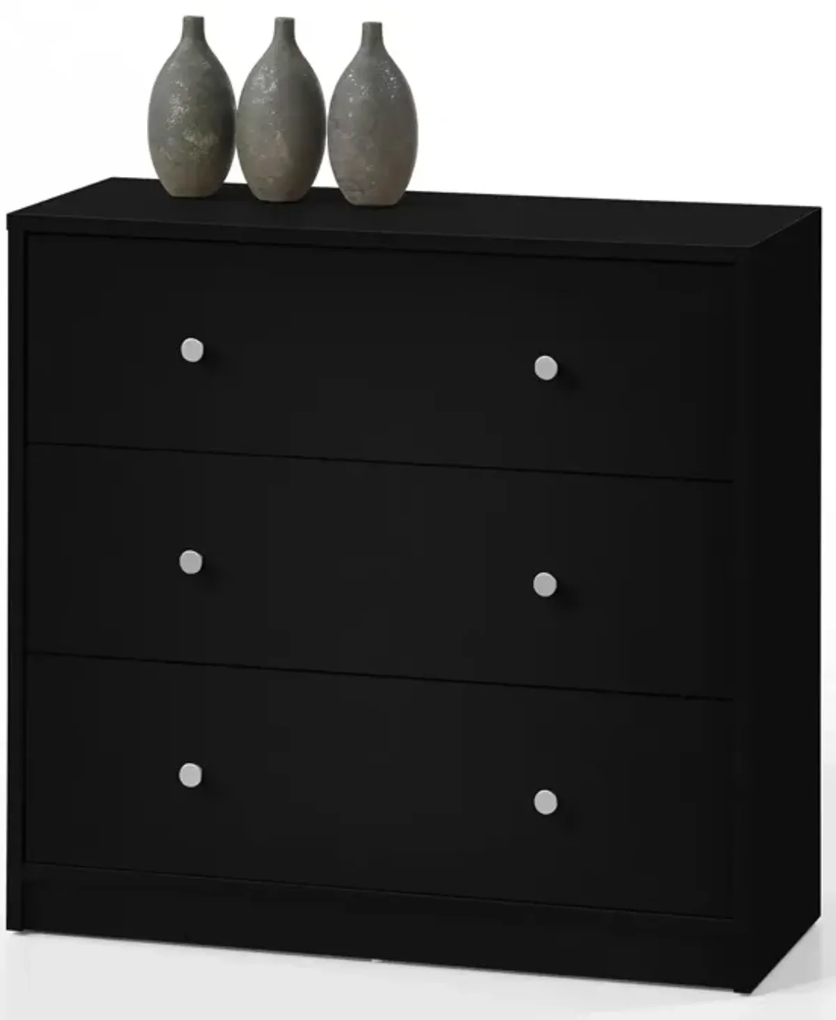 Hivvago Contemporary 3-Drawer Chest in Black - Made in Denmark