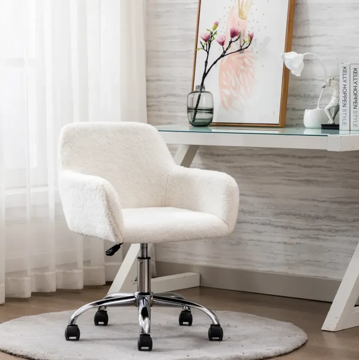 Fluffy Swivel Home Office Chair