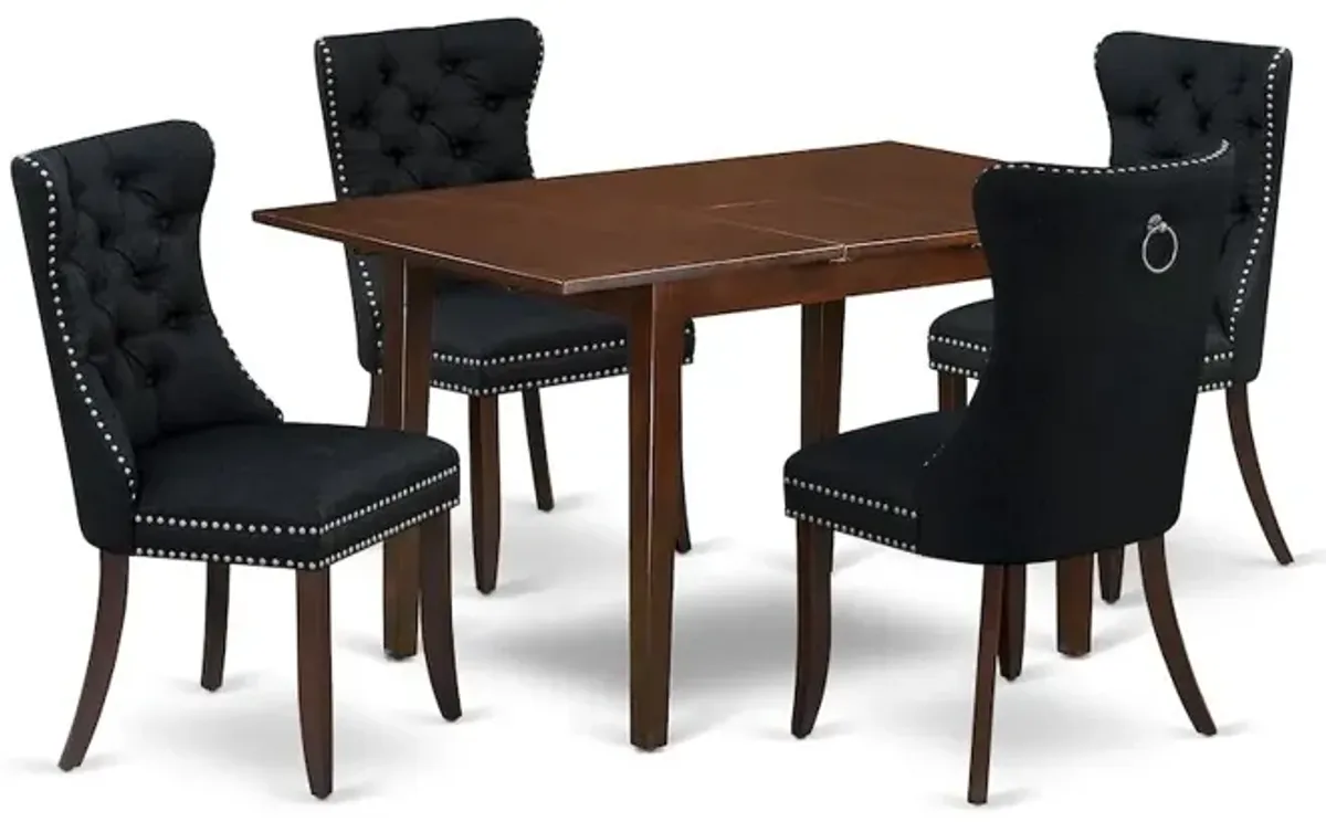 5 Piece Kitchen Set Consists of a Rectangle Dining Table with Butterfly Leaf