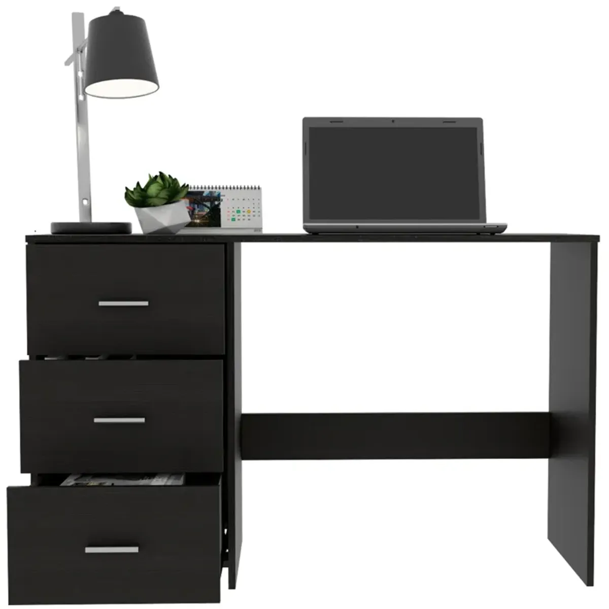 Classic 3 Drawers Writing Desk -Black