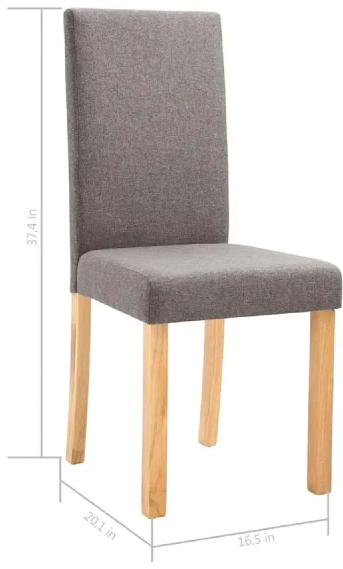 vidaXL Dining Chairs 2 pcs Taupe Fabric