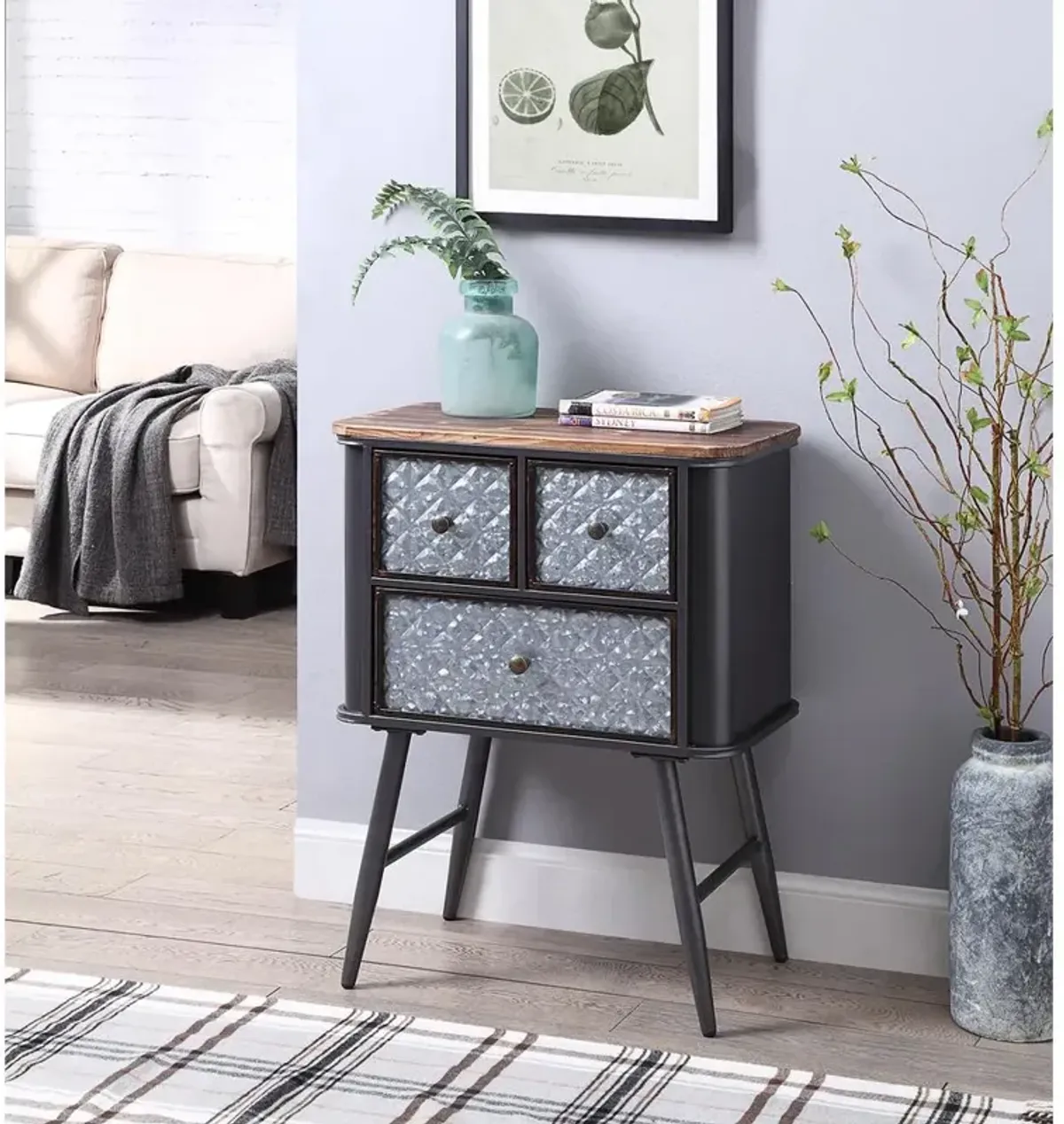 Forester Collection 3 Drawer Side Table