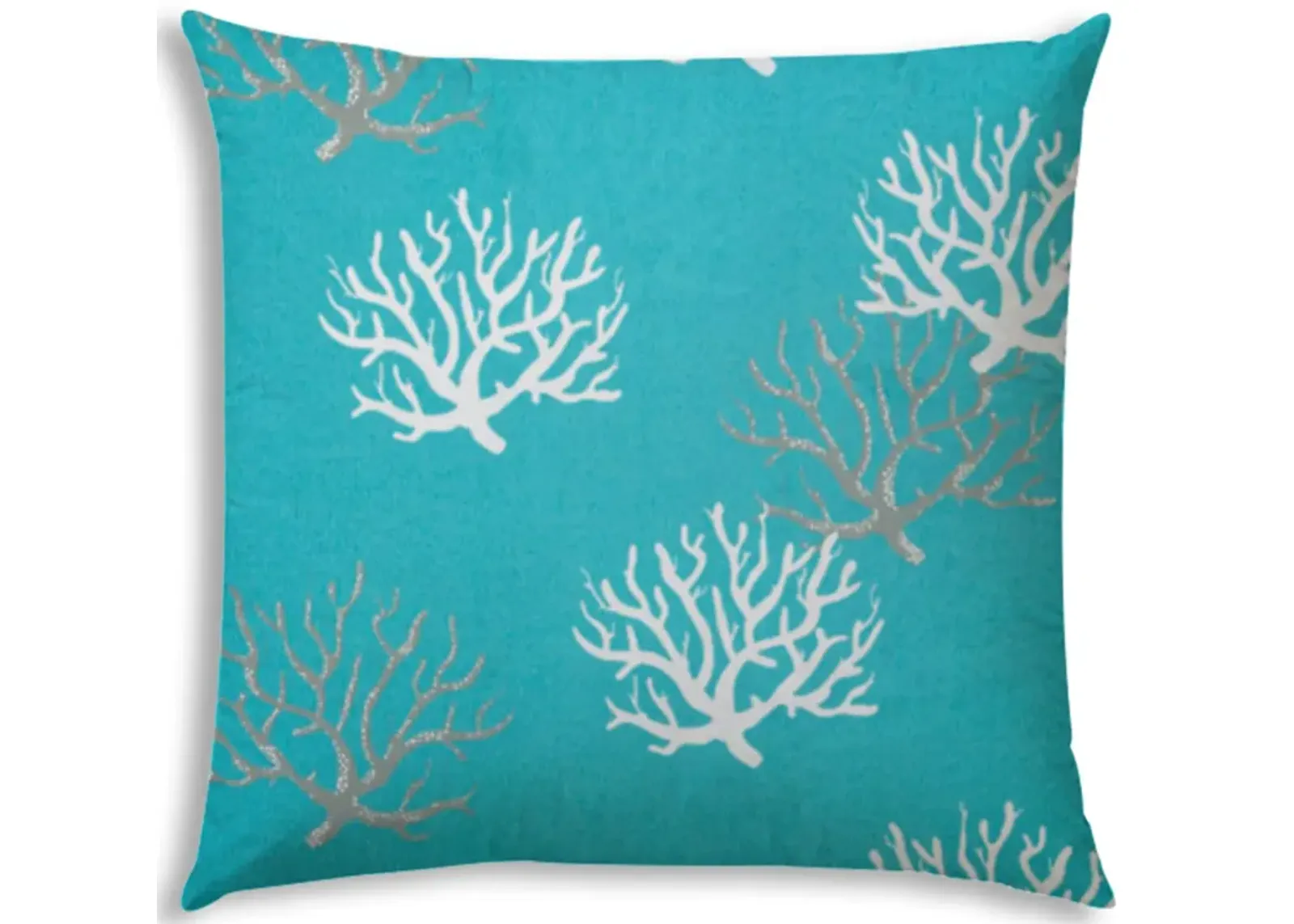 FLOATING CORAL Aqua Indoor/Outdoor Pillow?17x17