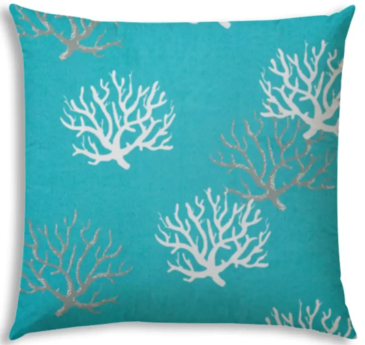 FLOATING CORAL Aqua Indoor/Outdoor Pillow?17x17