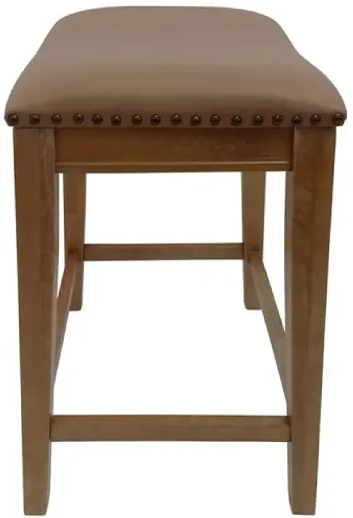 Carolina Living 25 Saddle Counter Stool - Set of 2 - Natural Oak - Saddle Brown Upholstery