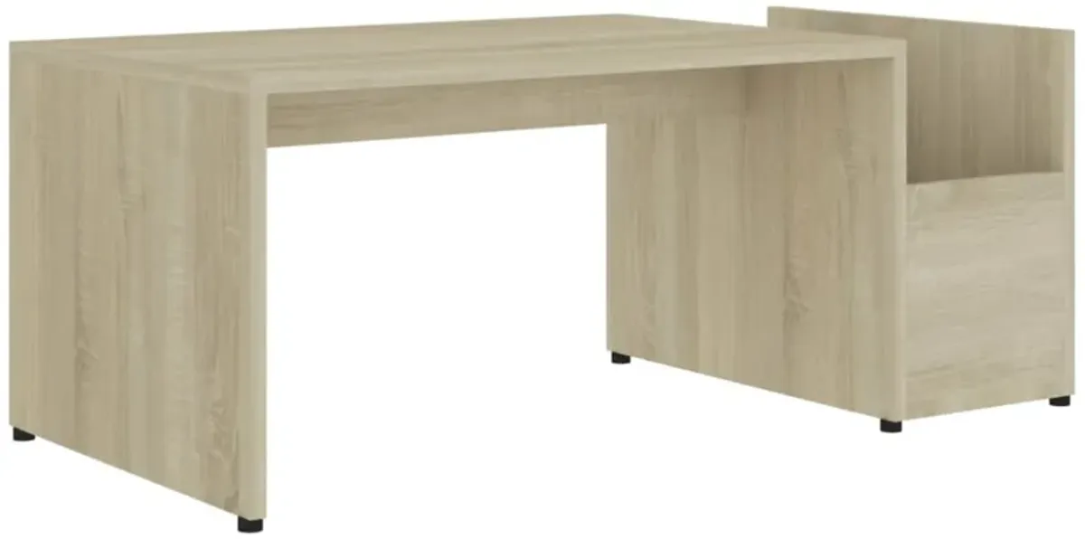 vidaXL Coffee Table Sonoma Oak 35.4"x17.7"x13.8" Chipboard