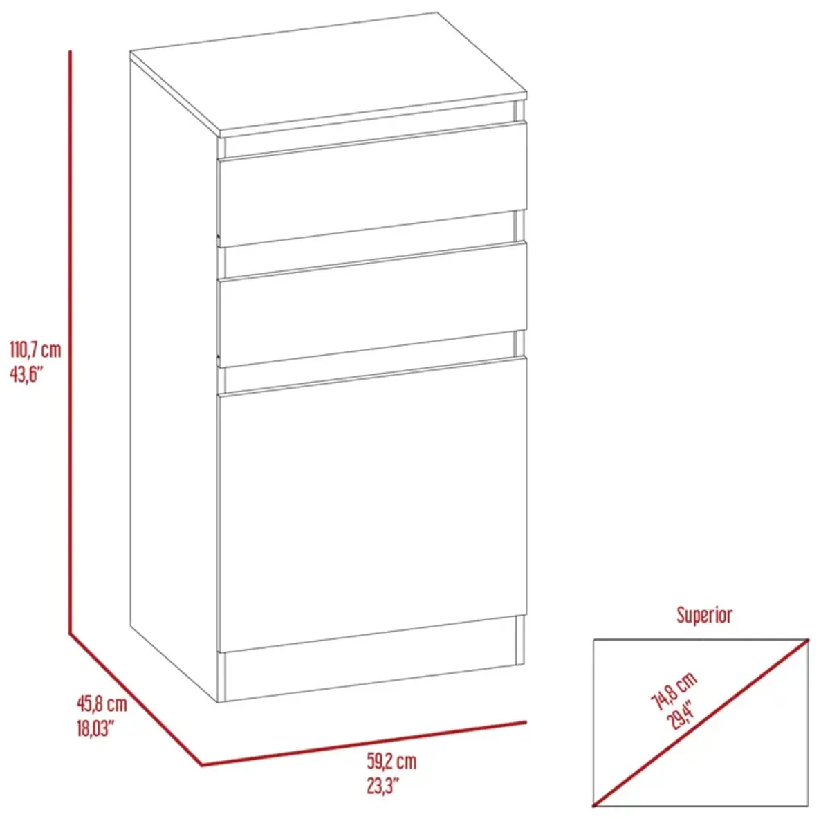 Cassel 2-Drawer Dresser