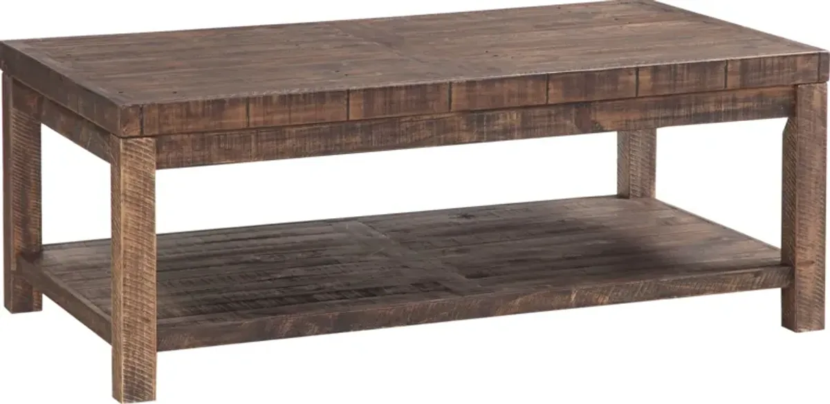 Craster Reclaimed Wood Rectangular Coffee Table in Smoky Taupe