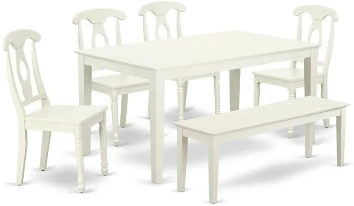 Dining Room Set Linen White, CAKE6-LWH-W