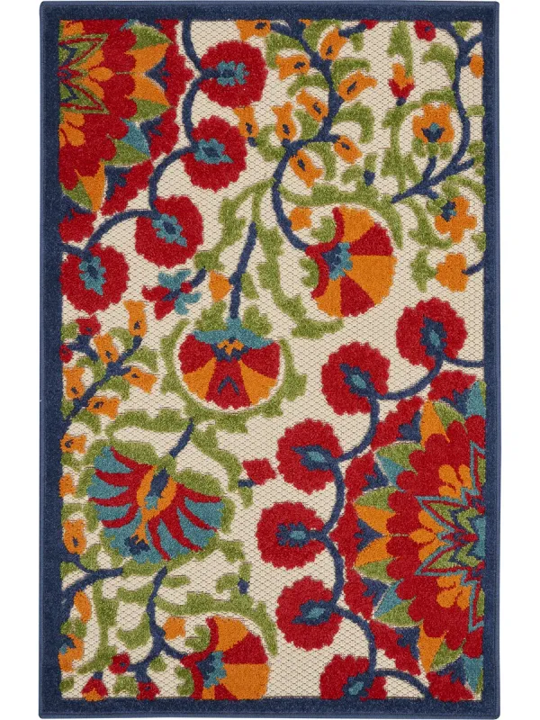 Aloha ALH20 Red/Multicolor 3'6" x 5'6" Rug