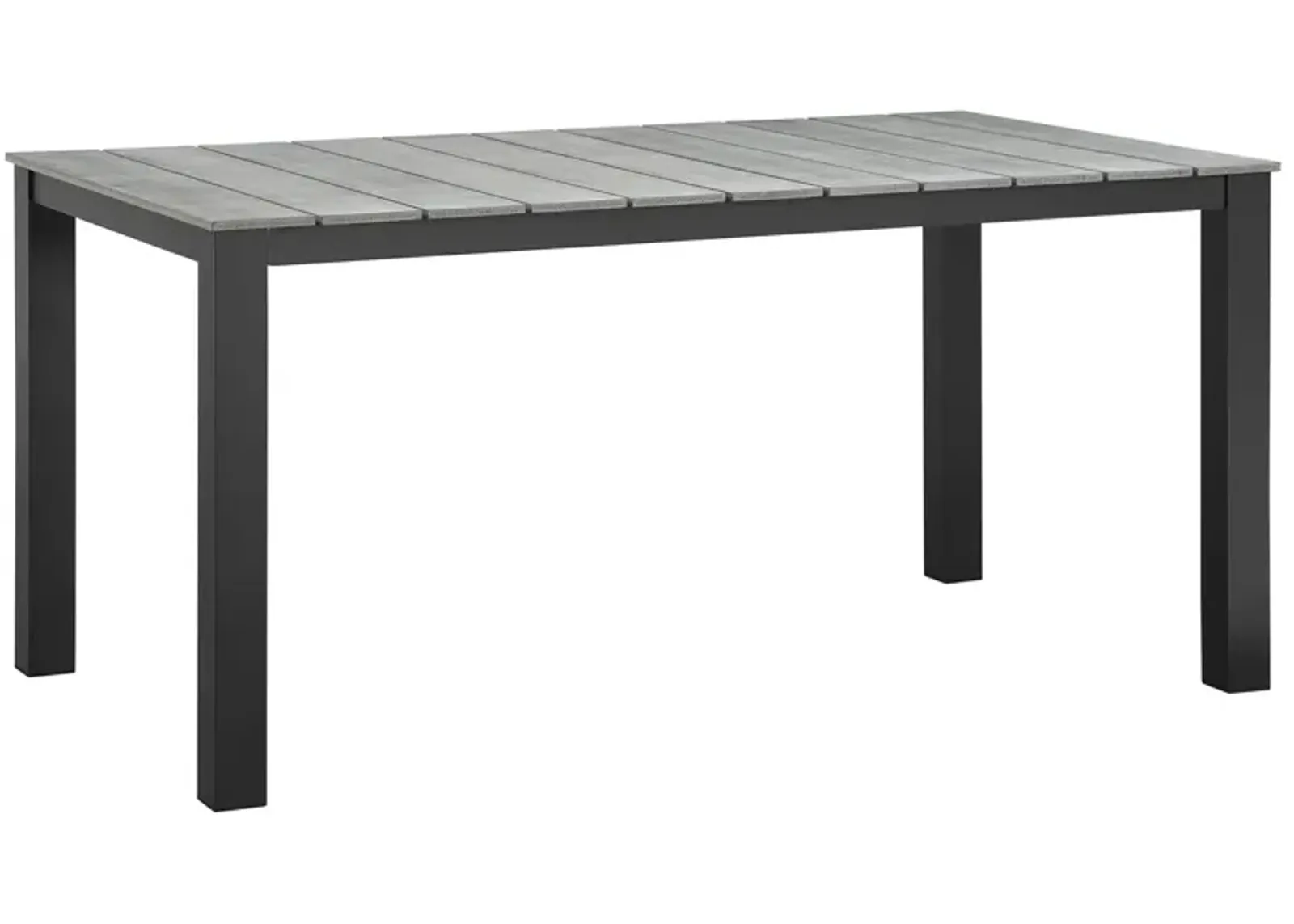 Modway - Maine 63" Outdoor Patio Dining Table Brown Gray