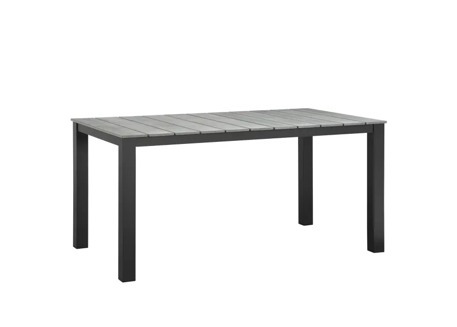 Modway - Maine 63" Outdoor Patio Dining Table Brown Gray