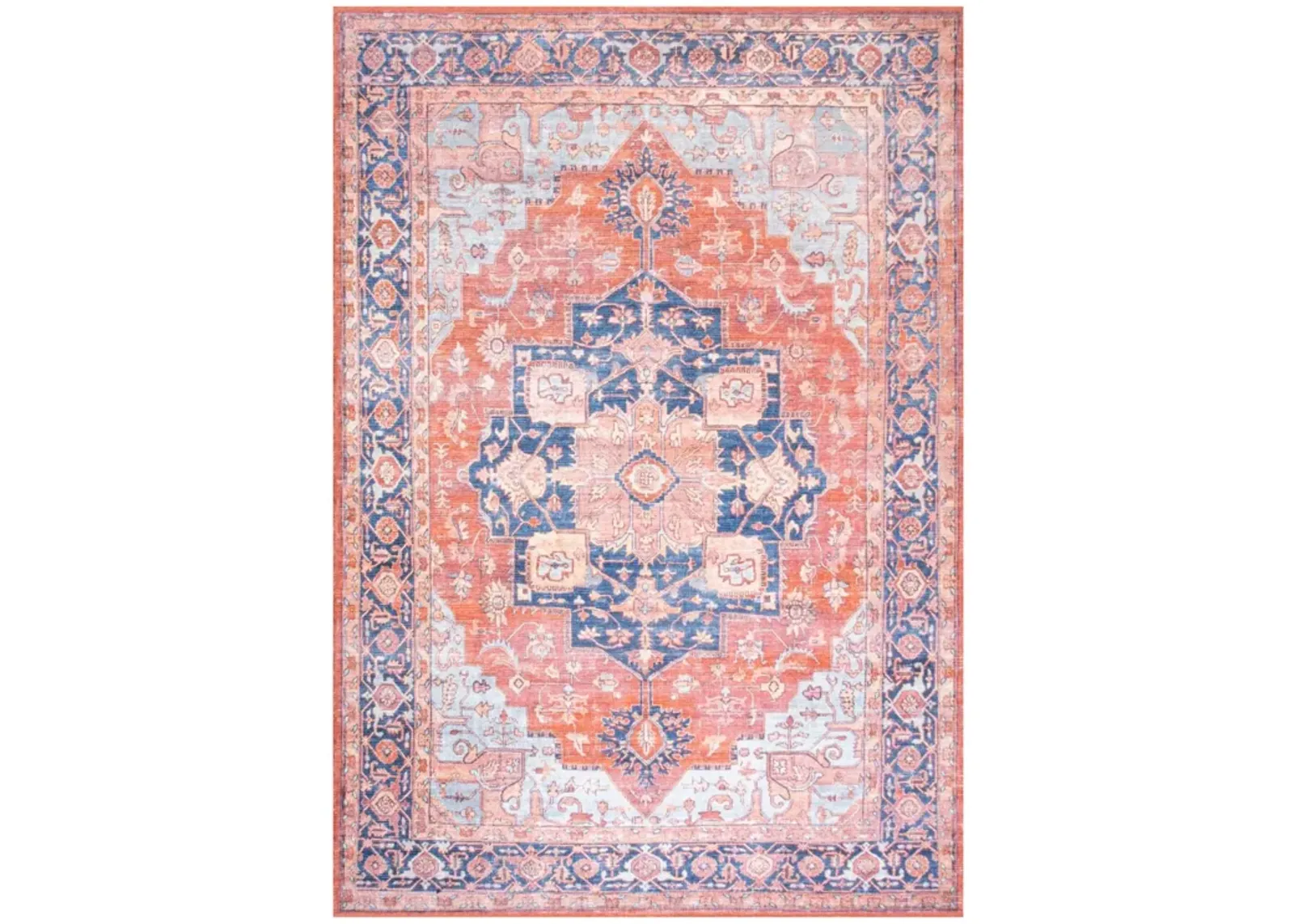 Maris Ornate Medallion Machine-Washable Area Rug