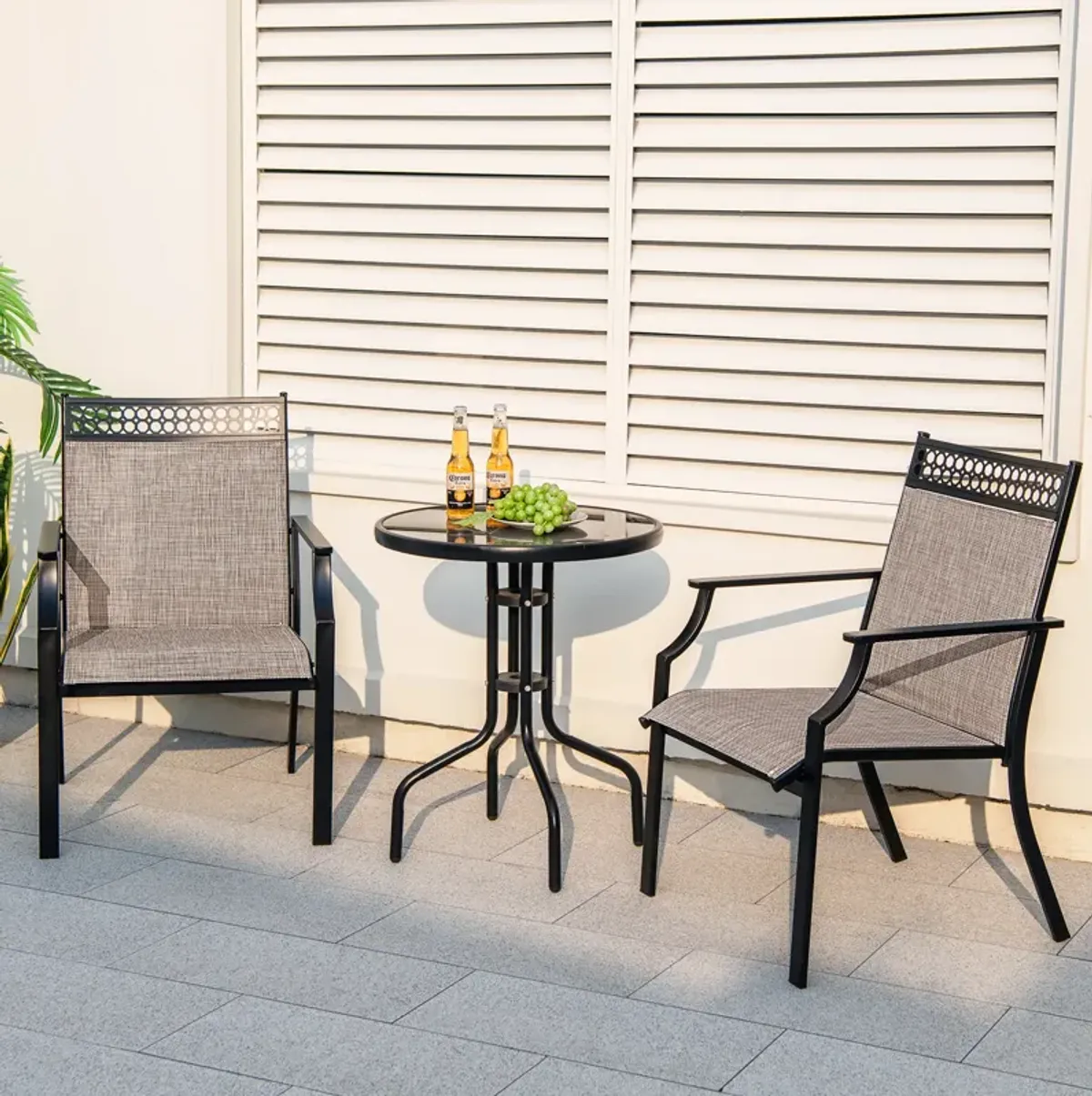 Patio Chairs Set of 2 with All Weather Breathable Fabric